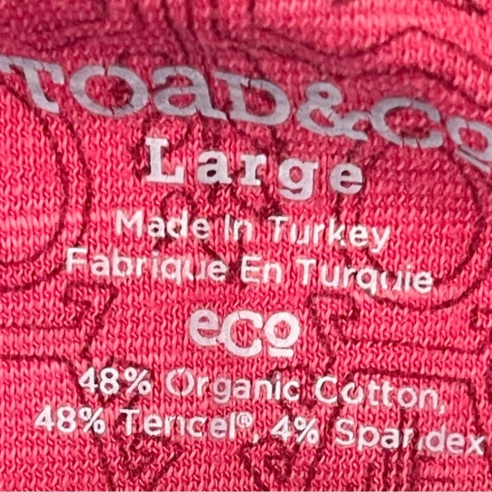 Red Patterned Cotton Dress by Toad & Co. Size Large - Picture 3 of 4